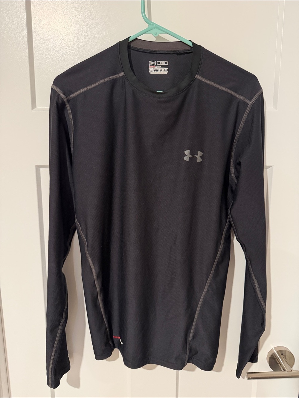 Under Armour Black Long Sleeve Tech Top with Gray Logo